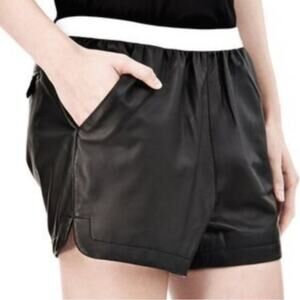 T By Alexander Wang Lambskin Leather Shorts Sz S